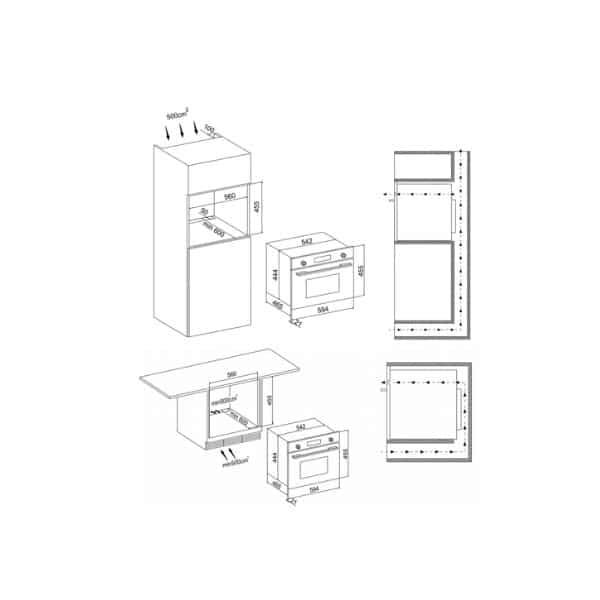 Kích thước của Lò vi sóng Malloca MW35-IX03 Kính Đen Kích thước của Lò vi sóng Malloca MW35-IX03 Kính Đen