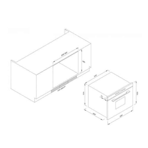 Lò vi sóng Malloca MW35-IX03 Kính Trắng 3 Kích thước của Lò vi sóng Malloca MW35-IX03 Kính Trắng