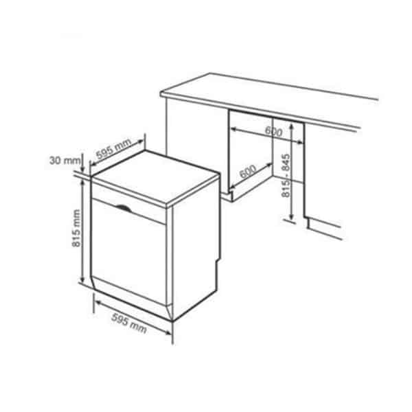Kích thước của Máy rửa bát Beko BDFN36530XC Kích thước của Máy rửa bát Beko BDFN36530XC