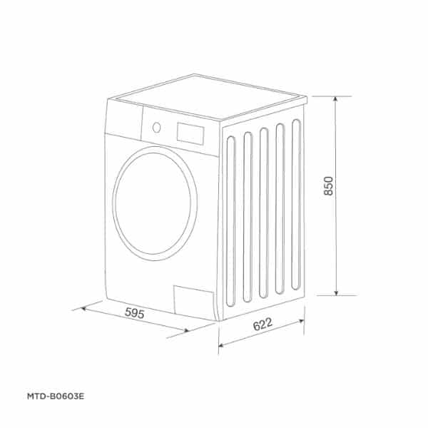 Kích thước của Máy sấy quần áo Malloca MTD-B0603E Kích thước của Máy sấy quần áo Malloca MTD-B0603E