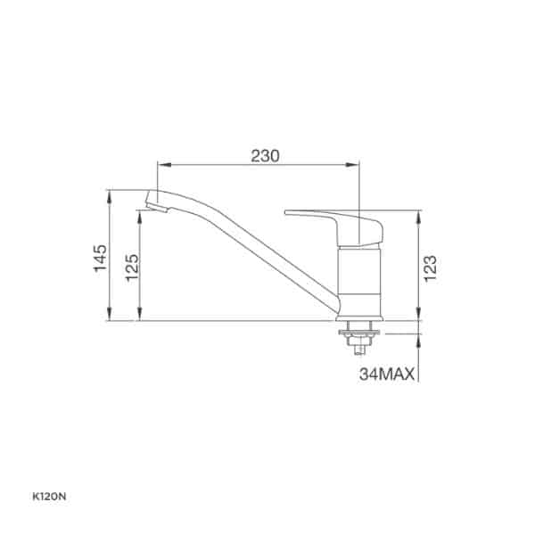 Kích thước của Vòi rửa chén bát Malloca K120N Kích thước của Vòi rửa chén bát Malloca K120N