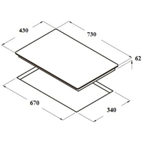 Bếp từ Cata IB 1822 BK 4 Kích thước bếp từ Cata IB 1822 BK