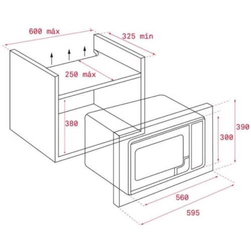 Lò vi sóng Teka ML 8200 BIS BK 112060001 3 Kích thước lò vi sóng ML 8200 BIS BK