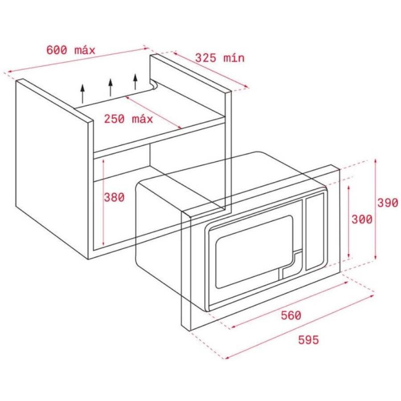 Kích thước lò vi sóng ML 8200 BIS BK Kích thước lò vi sóng ML 8200 BIS BK