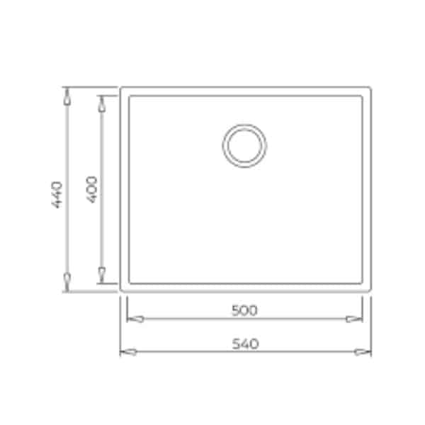 Chậu rửa bát TEKA Square 50.40 TG Kích thước của Chậu rửa bát TEKA Square 50.40 TG