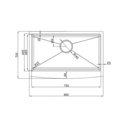 Chậu rửa bát Konox Workstation - AproS Rettan Sink KN8051AS Retta 3 kích thước chậu rửa bát Konox Workstation - Apron Sink KN8051AS Retta