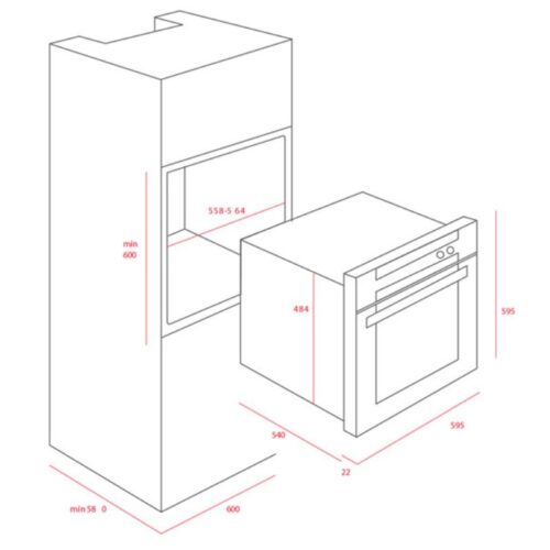 Lò nướng điện TEKA HL 45.15 41595020 4 Kích thước lò nướng điện TEKA HL 45.15