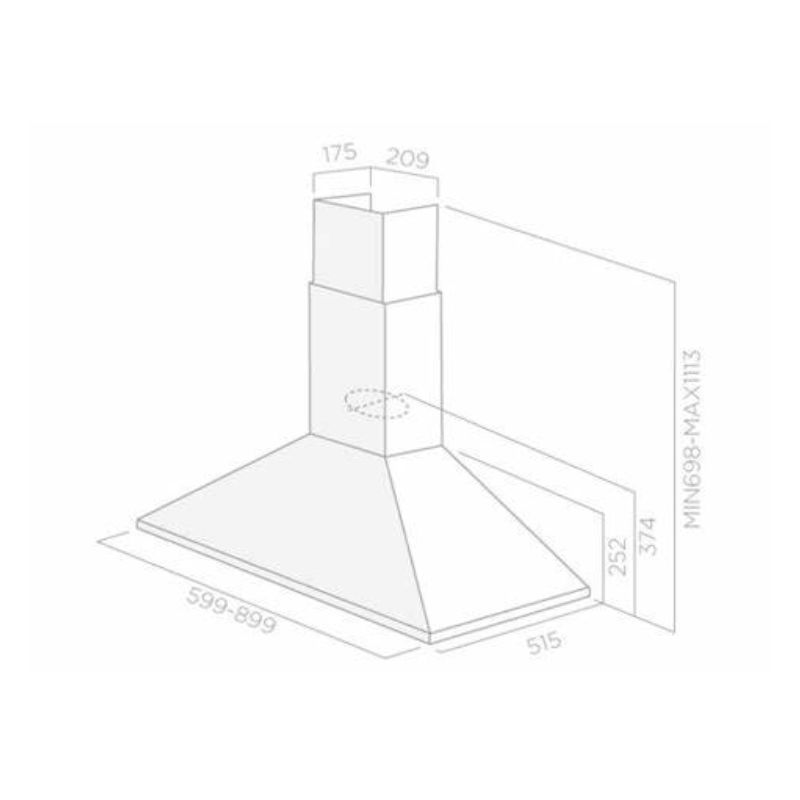 Kích thước máy hút mùi Elica TAMAYA PB IX/A/60 Kích thước máy hút mùi Elica TAMAYA PB IX/A/60
