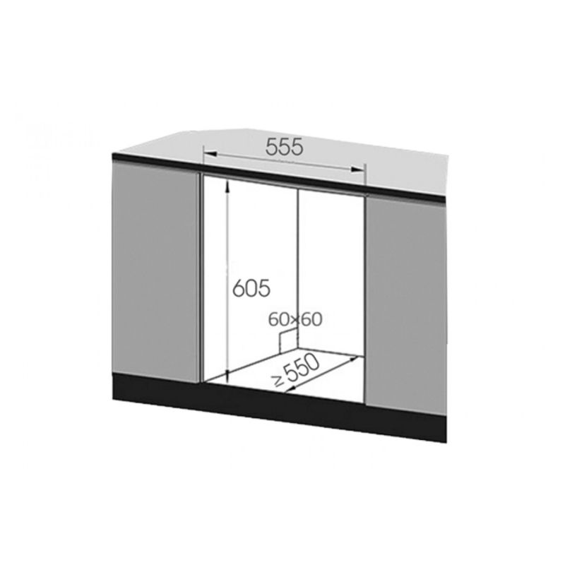Kích thước lắp đặt máy rửa bát Texgio TG-DT2028 Kích thước lắp đặt máy rửa bát Texgio TG-DT2028
