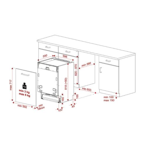 Máy rửa chén TEKA DFI 46950 WH replace DW8 59 FI 114270001 3 Kích thước máy rửa chén TEKA DFI 46950 WH (replace DW8 59 FI)