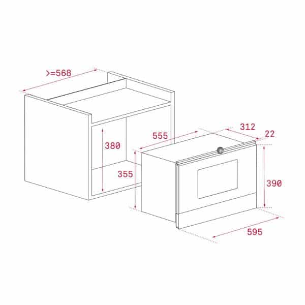 Kích thước của Lò vi sóng ML 8220 BIS L SM Kích thước của Lò vi sóng ML 8220 BIS L SM