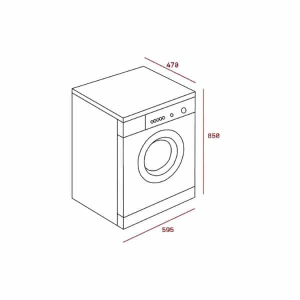 Kích thước của Máy giặt TEKA TKX3 1260 Kích thước của Máy giặt TEKA TKX3 1260