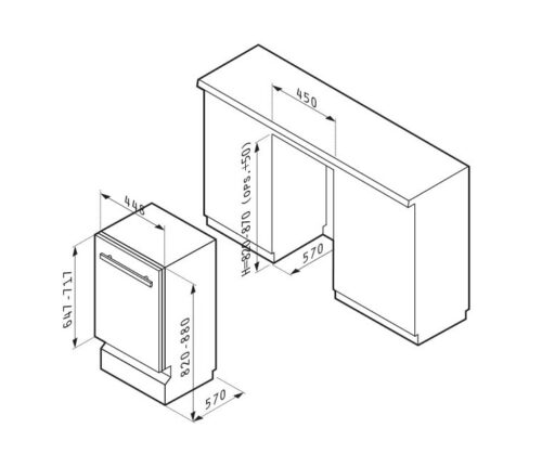 Máy rửa chén âm tủ PYRAMIS – DWF45FI 5 may rua chen am tu pyramis dwf45fi 3