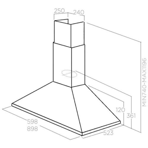 Máy hút mùi Elica CLAIRE IXBL/A/90 3 Kích thước máy hút mùi Elica CLAIRE IXBL/A/90