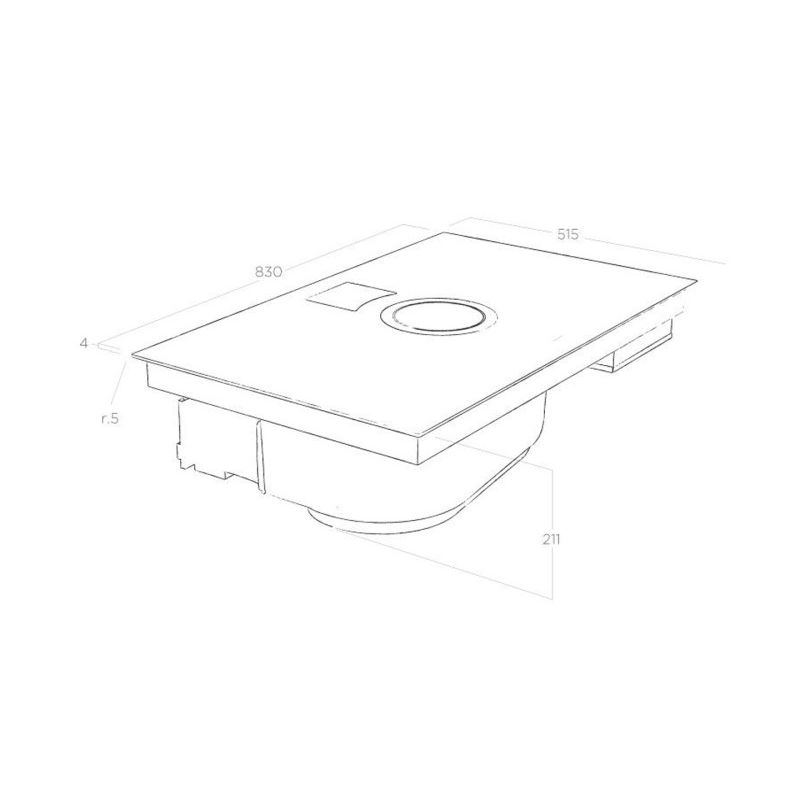 Kích thước bếp từ kết hợp máy hút mùi Elica NIKOLATESLA SWITCH WH/F/83 PRF0146213 Kích thước bếp từ kết hợp máy hút mùi Elica NIKOLATESLA SWITCH WH/F/83 PRF0146213