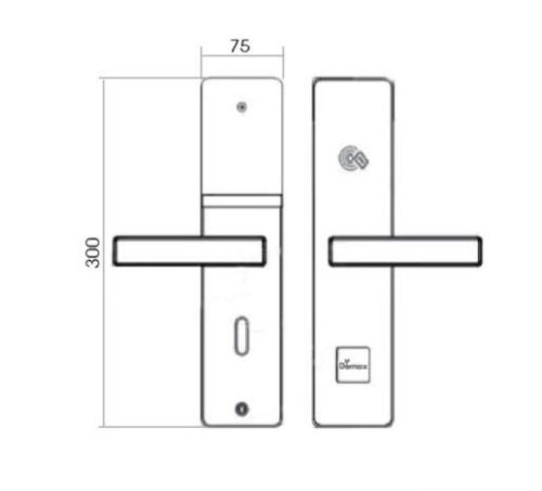 Khóa khách sạn tích hợp đầu đọc thẻ Demax HSL605 SB 3 kích thước Khóa khách sạn tích hợp đầu đọc thẻ Demax HSL605 SB