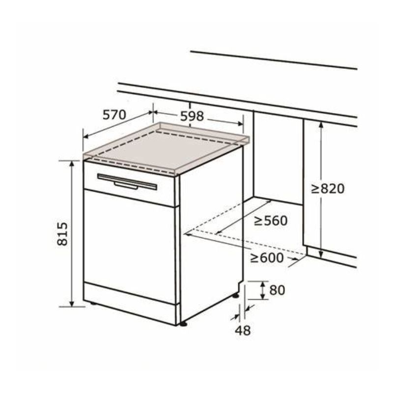 Kích thước máy rửa bát Kocher KDEU-8818 BL Kích thước máy rửa bát Kocher KDEU-8818 BL
