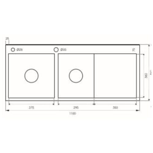Chậu rửa Faster FS11046HMS 4 Kích thước chậu rửa Faster FS11046HMS
