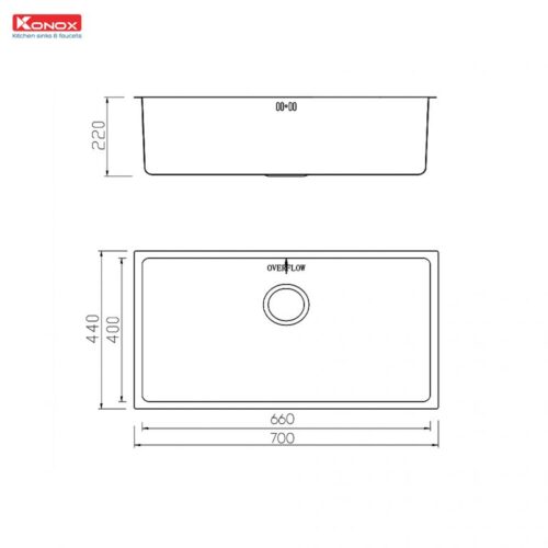 Chậu rửa bát Konox chống xước Workstation Sink – Undermount Sink KN7044SU Dekor 6 KN7044SU Dekor 1