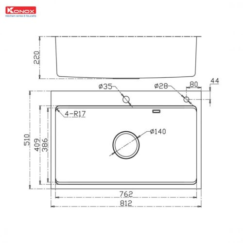 Chậu rửa bát Konox Workstation Sink – Topmount Sink KN8151TS Dekor 3 KN8151TS Dekor 1