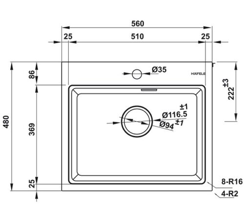 Chậu đá Hafele HS22-GEN1S60M 577.25.320 3 chau da hafele hs22 gen1s60m 577.25.320 1