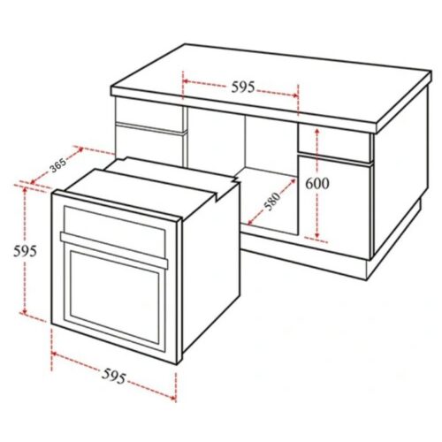Lò nướng Chefs EH-BO600E 3 Kích thước lò nướng Chefs EH-BO600E