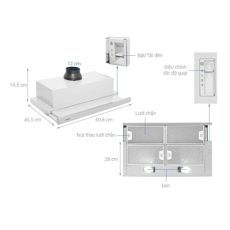 Kích thước máy hút mùi Hafele HH-S60A 533.89.041 Kích thước máy hút mùi Hafele HH-S60A 533.89.041