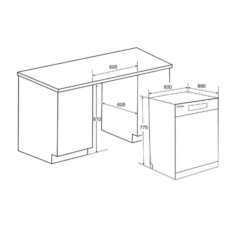Lắp đặt Máy rửa bát Spelier SP 775 DW-S Lắp đặt Máy rửa bát Spelier SP 775 DW-S