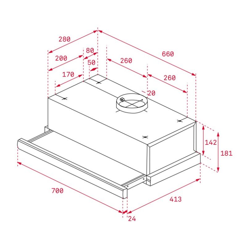 Kích thước máy hút mùi âm tủ Teka TL 7310 SS Kích thước máy hút mùi âm tủ Teka TL 7310 SS