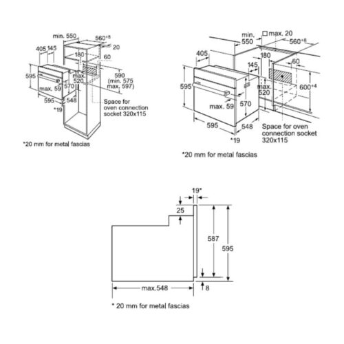 Lò Nướng Bosch HBF134EB0K Series 2 6 Kích thước lò Nướng Bosch HBF134EB0K Series 2