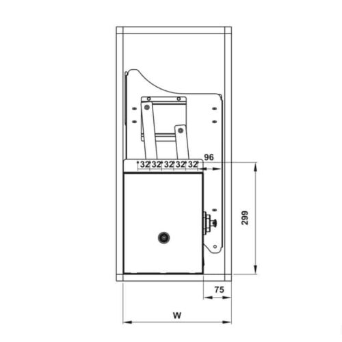 Giá bát nâng hạ kèm ống đựng đũa Hafele 504.76.142 4 Kích thước Giá bát nâng hạ kèm ống đựng đũa Hafele 504.76.142