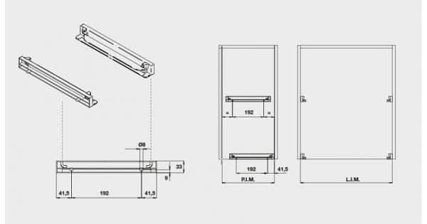 Kích thước của Khay up bát đĩa Hafele 544.01.007 Kích thước của Khay up bát đĩa Hafele 544.01.007