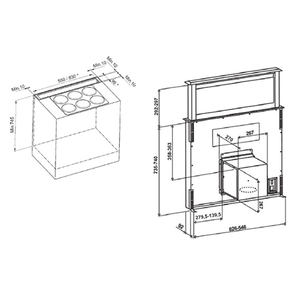 rosieres-rdd9800-1pn-1 Kích thước Máy hút mùi Rosieres RDD9800/1PN