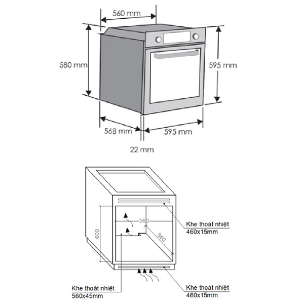 rosieres-rfn3151pn-e-3 Kích thước Lò nướng Rosieres RFN3151PN/E