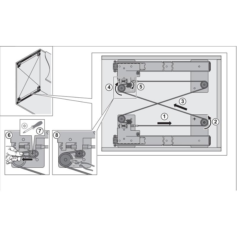 408-25-365-1 Cửa trượt xoay bằng gỗ Hafele 408.25.365