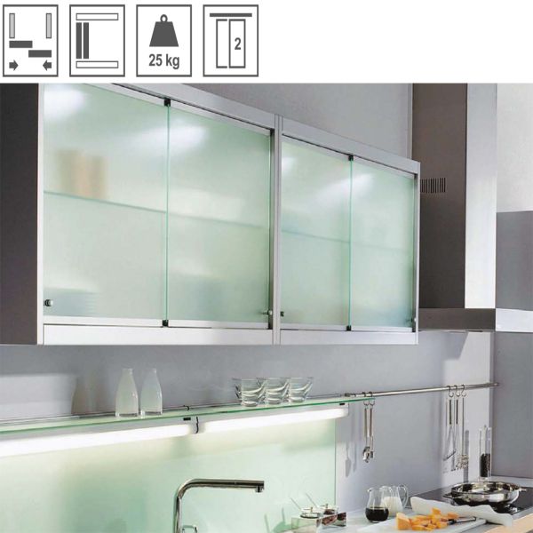 415-13-104-1 Bộ phụ kiện cửa trượt tủ kính Hafele 415.13.104