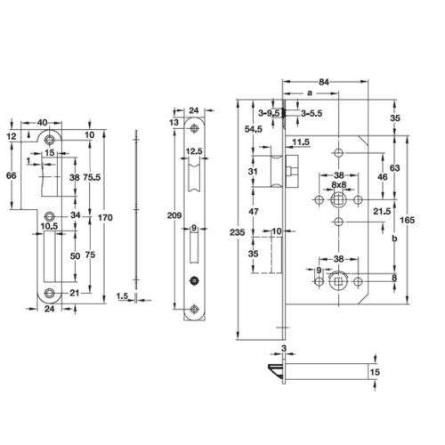 Thân khóa cho phòng tắm C/C 78mm Hafele 911.02.158 3 Thiết kế của Thân Khóa Phòng Tắm C/C 78mm Hafele 911.02.158