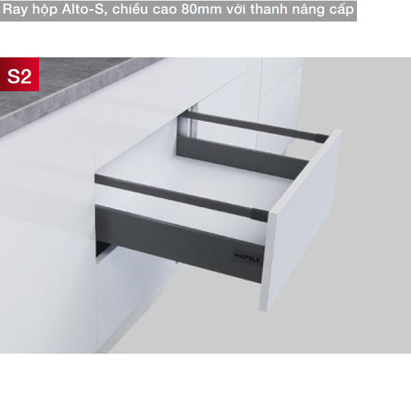 ray-hop-hafele-552-55-318 Ray hộp Alto-S chiều cao 80mm với thanh vuông Hafele 552.55.318
