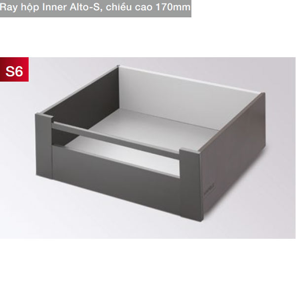 ray-hop-hafele-552-55-725 Ray hộp Alto-S, chiều cao 170mm với thanh vuông Hafele 552.55.725