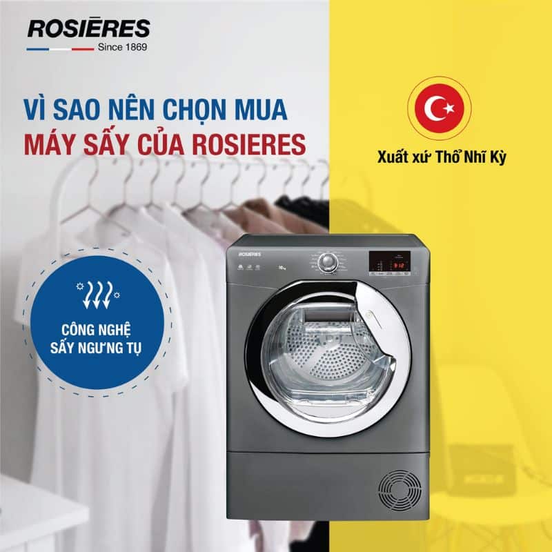 Xuất xứ Máy sấy độc lập 10kg Rosieres RILSC10DGR-04 Xuất xứ Máy sấy độc lập 10kg Rosieres RILSC10DGR-04