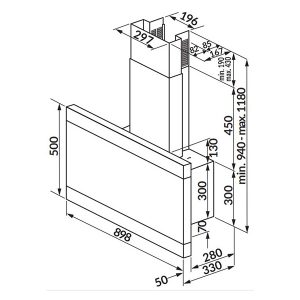 RHDC918MIN Thiết kế cảu Máy hút mùi ROSIERES RHDC918MIN