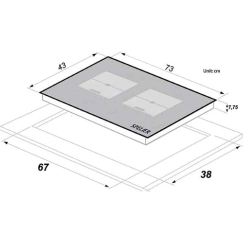 Bếp từ đôi Spelier SPE IC 1188 EG 4 Kích thước của Bếp từ đôi Spelier SPE IC 1188 EG