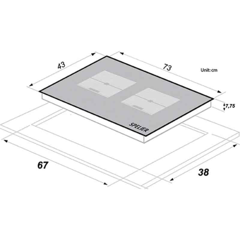 Kích thước của Bếp từ đôi Spelier SPE IC 1188 EG Kích thước của Bếp từ đôi Spelier SPE IC 1188 EG