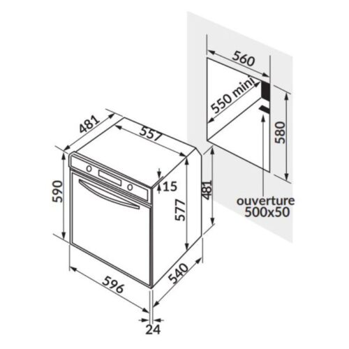 Lò nướng điện ROSIERES RF43IN 3 Kích thước lò nướng điện ROSIERES RF43IN