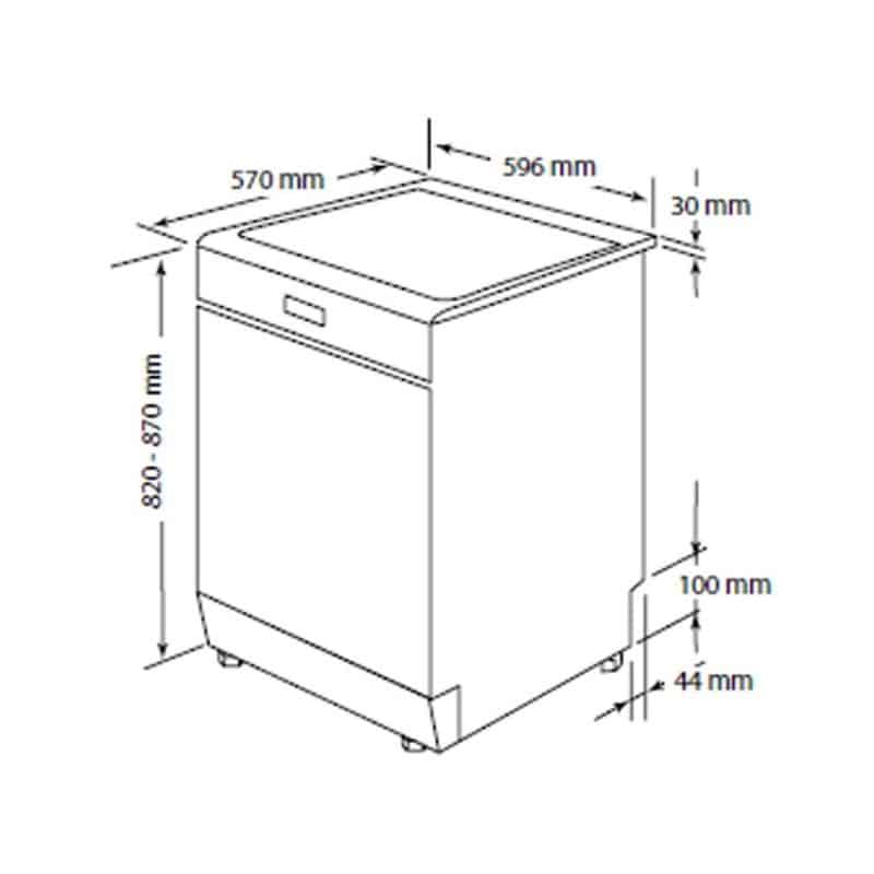 Máy rửa chén bát độc lập Hafele HDW F60C 533.23.200 15 bộ 7 Kích thước máy rửa chén bát độc lập Hafele HDW F60C 533.23.200