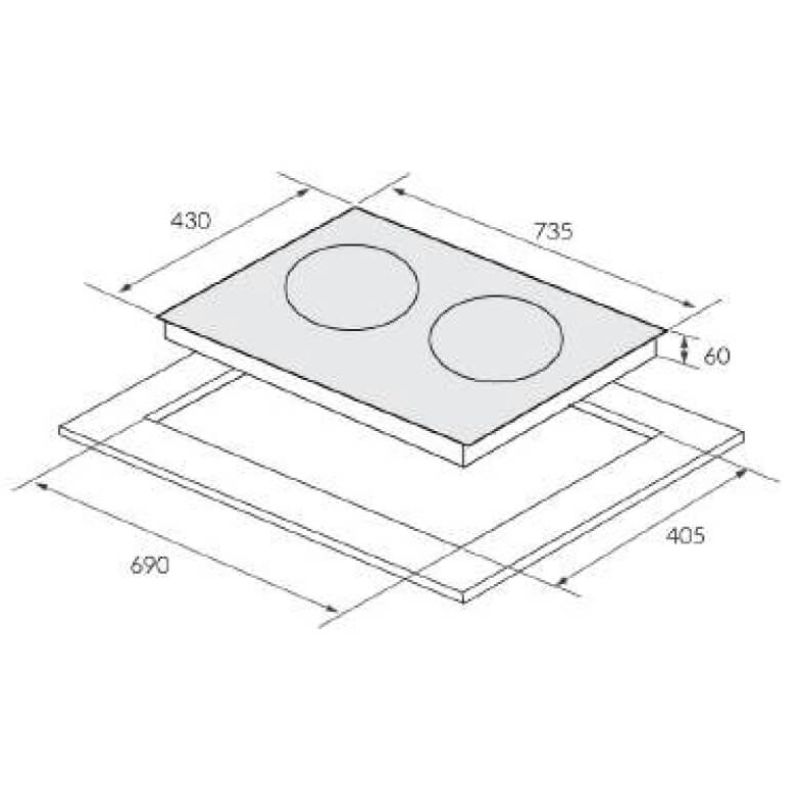 Kích thước bếp từ Eurosun EU-T256Pro Kích thước bếp từ Eurosun EU-T256Pro