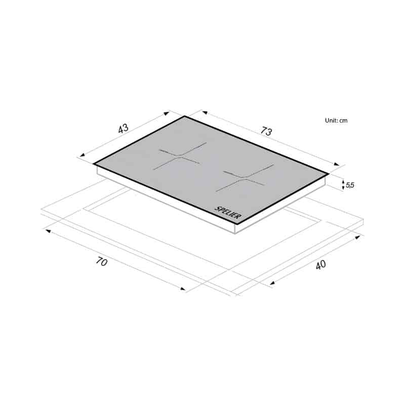 Bếp từ Spelier SPM 998Iplus 8 Kích thước bếp từ Spelier SPM 998Iplus