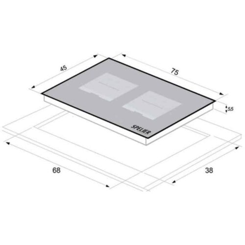 Bếp từ đôi Spelier SPE IC 1189 4 Kích thước của Bếp từ đôi Spelier SPE IC 1189