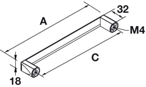 Tay nắm tủ chữ D Hafele 106.69.207 3 Tay nắm tủ chữ D Hafele 106.69.207
