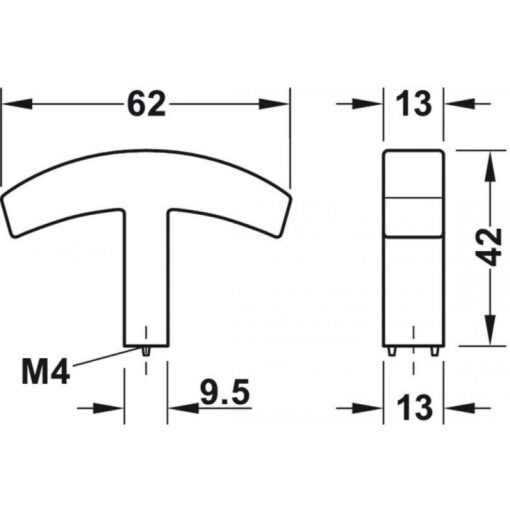 106.70.130_1 Tay nắm crom bóng 62x42mm Hafele 106.70.130